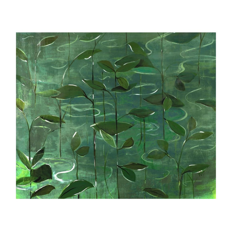 Going Green Painting by F. Elizabeth Douglass, Image Brush Gel, 50" H x 60" W x 1.5'' D