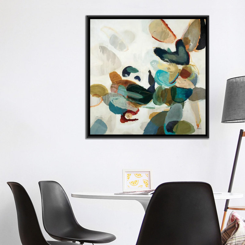 « stone pattern i », impression sur toile, H 18 po x l 18 po x P 1,5 po, Toile avec cadre noir, Pas de tapis