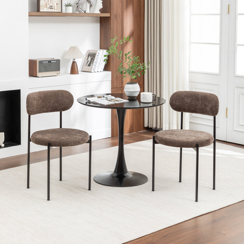 Chaise d'appoint Vera en métal rembourré, Brown