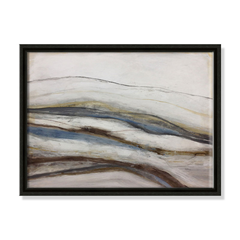 Neutral Vallées - cadre flottant, reproduction d'art sur toile, Cadre espresso, H 41 po x l 61 po x P 2 po