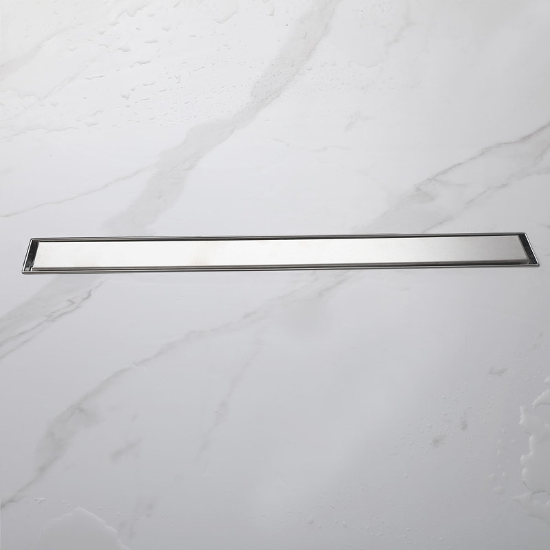 35.43 Inch Linear Shower Drain With Adjustable Feet Stainless Steel Shower Floor Drain Rectangular Bathroom Drain With Hair Strainer