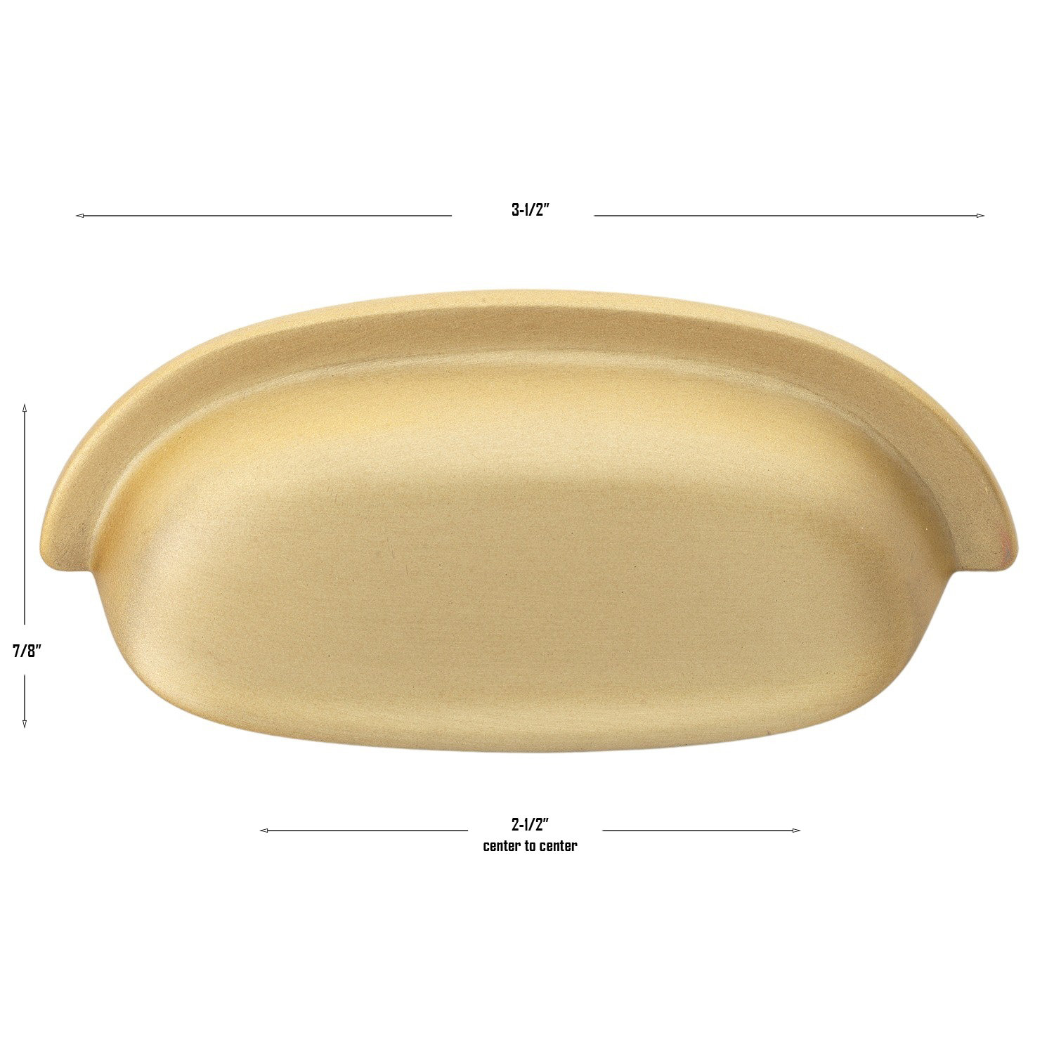 2.5" Cup Bin Cabinet Pull, Satin Gold