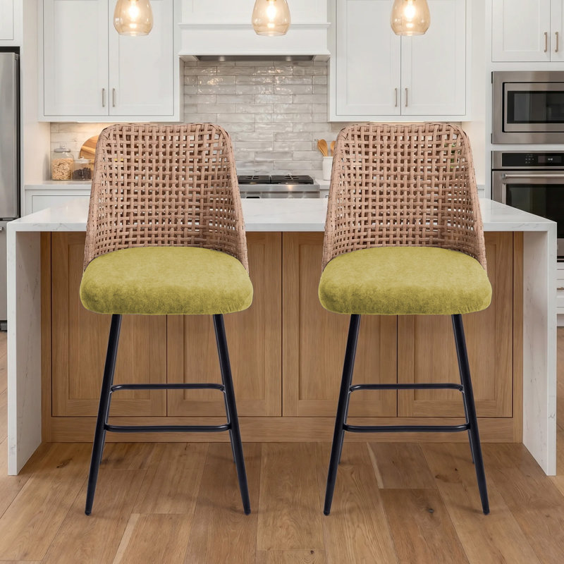Yes Chenille Bar Stool, Light Grey