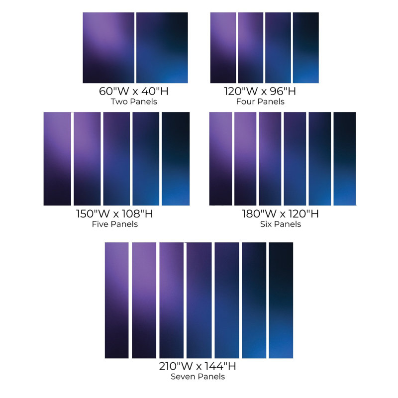 Papier peint de qualité supérieure - Abstrait dégradé bleu, L 96 po x l 120 po