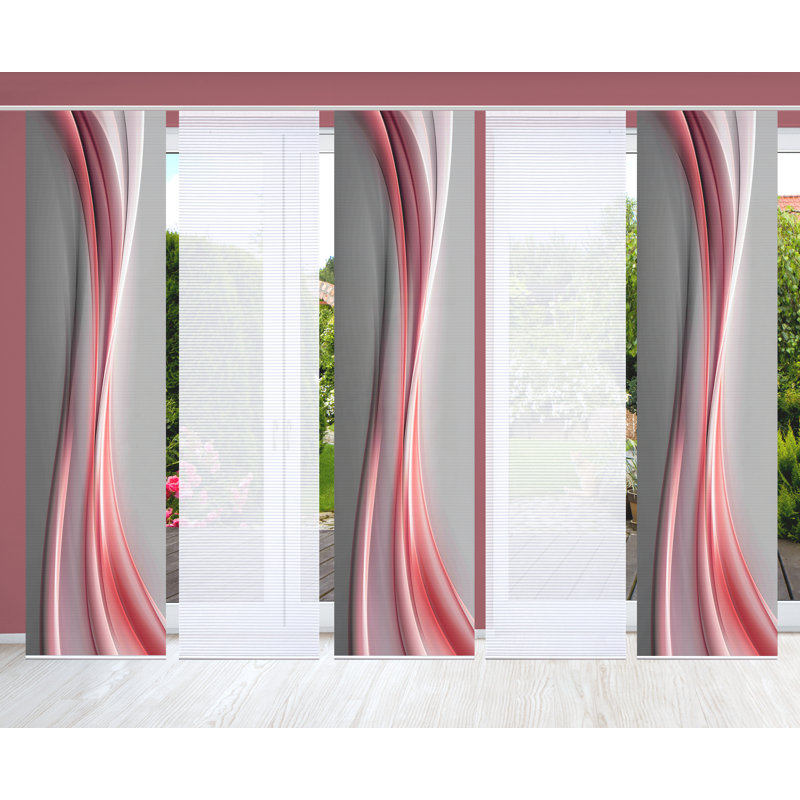 Semi Sheer Sliding Panel, White / opaline