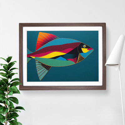 XH1022-3024X Electrifying Fish Abstract - Single Picture Frame Painting