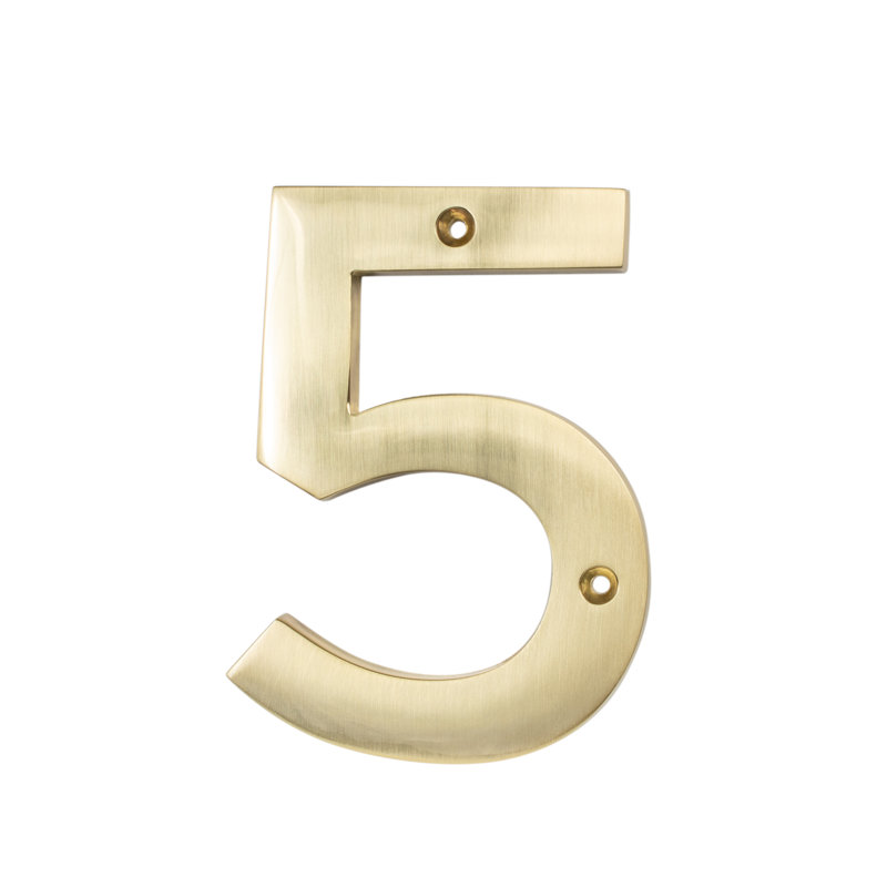 Zinc House Number 5 ", Laiton satiné, 5