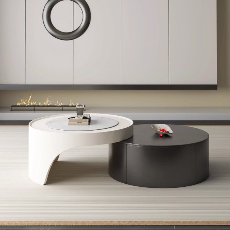 Table basse rétractable de luxe crème