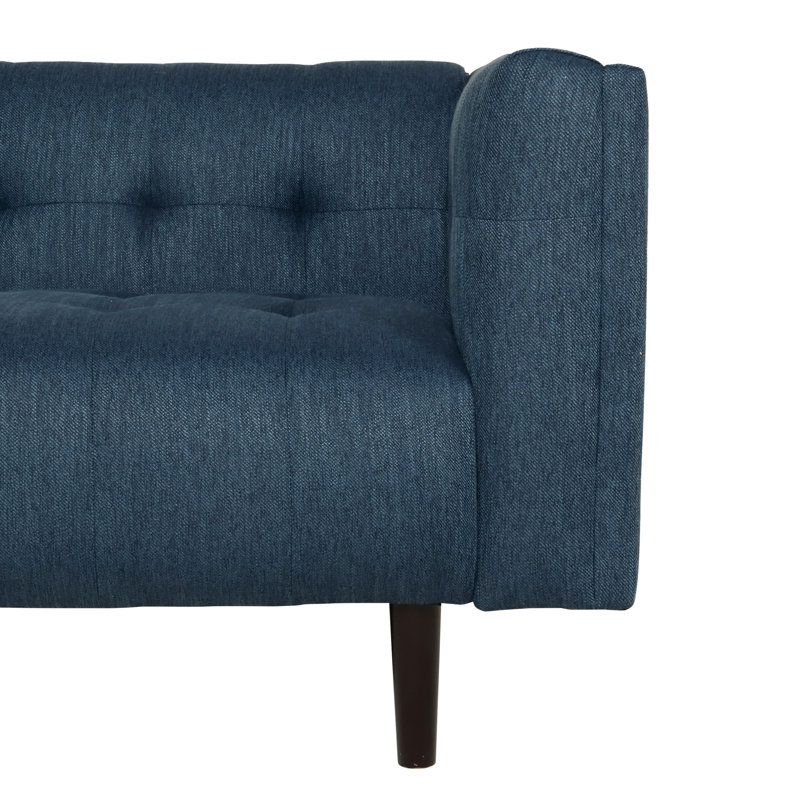 Upholstered L-Shaped Sectional Symmetrical, Navy Blue