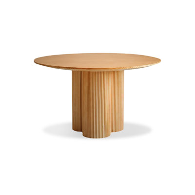 Burlywood Round Solid Wood Dining Table