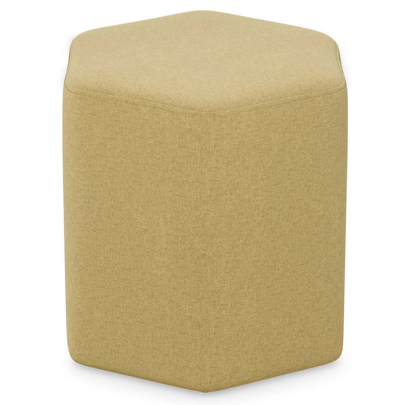 Repose-pieds hexagonal rembourré l 16 po Brock, Jaune
