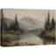 «Misty Mountain Lake with Pine Forest», reproduction d'art sur toile encadrée très grande-1633990721-1633990720
