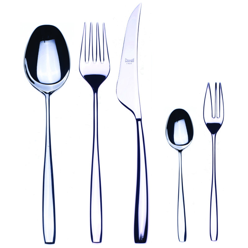 Ensemble de couverts Avanguardia avec fourchettes à gâteaux - 30 pièces - Acier inoxydable, Argent argent