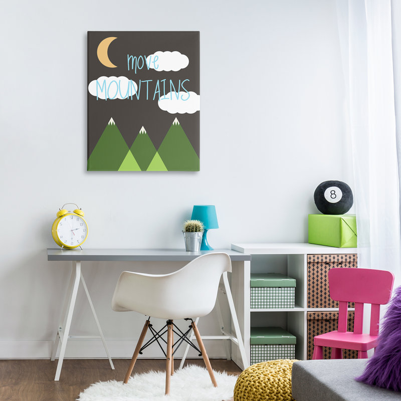 «Inspiring Move Mountains», art mural sur toile par SD graphiques studio, H 40 po x l 30 po