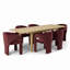 Ensemble de table de salle à manger extensible en placage de bois de 72" à 104" avec 6 fauteuils en velours-363118397