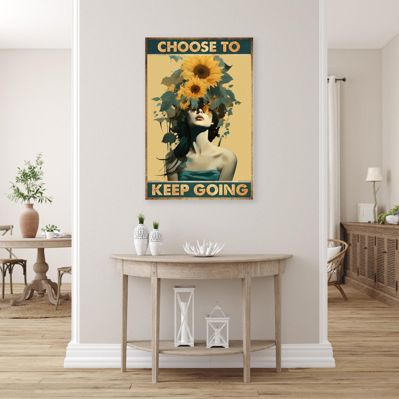 «Sunflowers Select to Keep Going On», reproduction sur toile, H 14 po x l 11 po x P 1,25 po