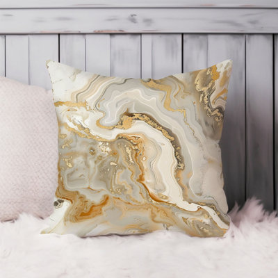 Abstract Gold Geode Crystals Marble VI Modern