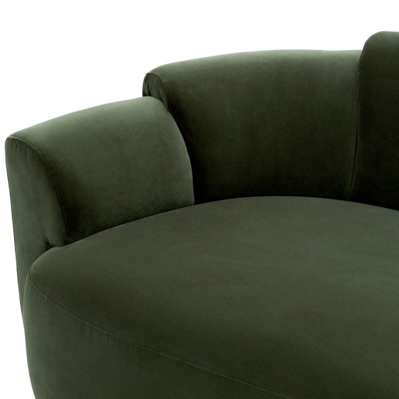 Sofa Marbella Torrin Green Velvet, 28.74" H x 76.38" W x 39.76" D
