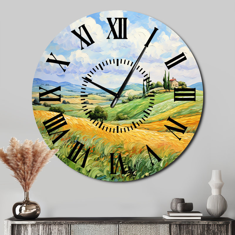Horloge murale Vangogh Rolling Hills I - Vangogh, Surdimensionné