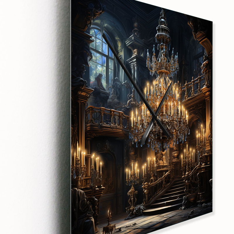 Horloge murale moderne Baroque Dramatic Splendor II - Glam, H 28 po x l 12 po x P 1 po