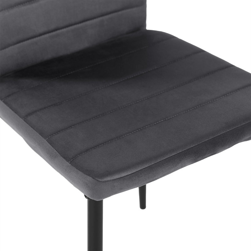 Aivaras 47.5cm H Velvet Upholstered Metal Upholstered Back Side Chair in Grey