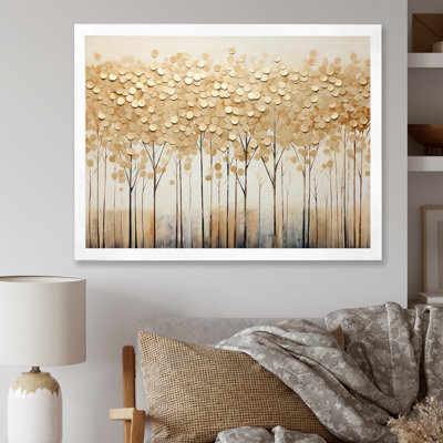 Minimalisme Golden Trees Harmony sur toile