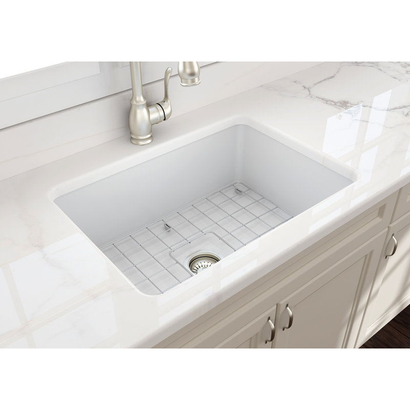 26.75'' L Kitchen Sink, Matte White