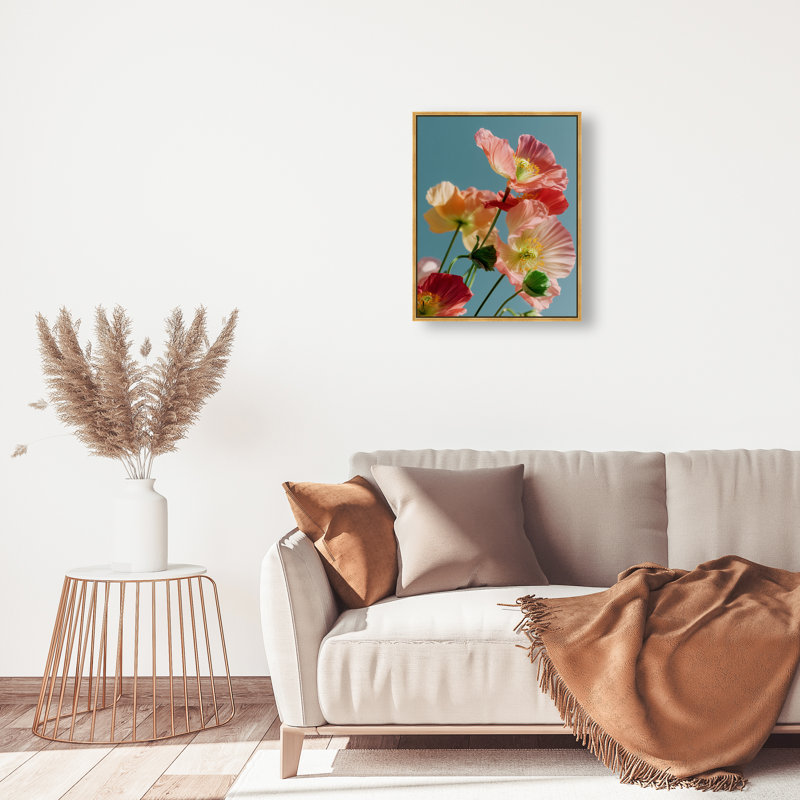 Poppy Bloom III Print by Oliver Gal, 31" H x 25" W, Gold Floater Frame