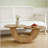 2-Tier Round Coffee Table with U-Shaped Frame