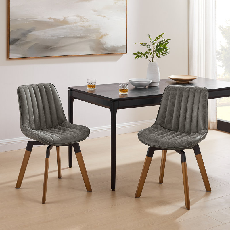 49cm H Tufted Upholstered Side Chair, Grey