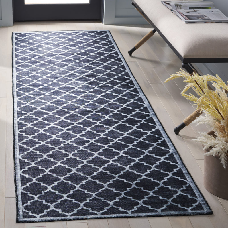 Tradell Machine Washable Performance Geometric Rug, Runner 2'6" x 8'