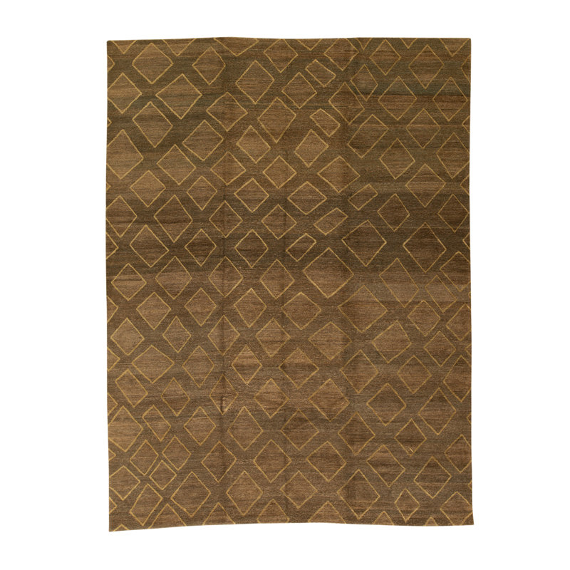 Tapis gris foncé et gris noué à la main de haute qualité