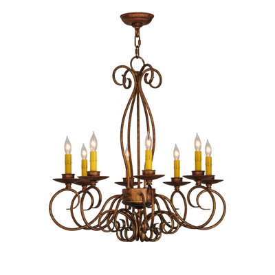 Lustre classique / traditionnel à 8 lumières de style bougie Elisha