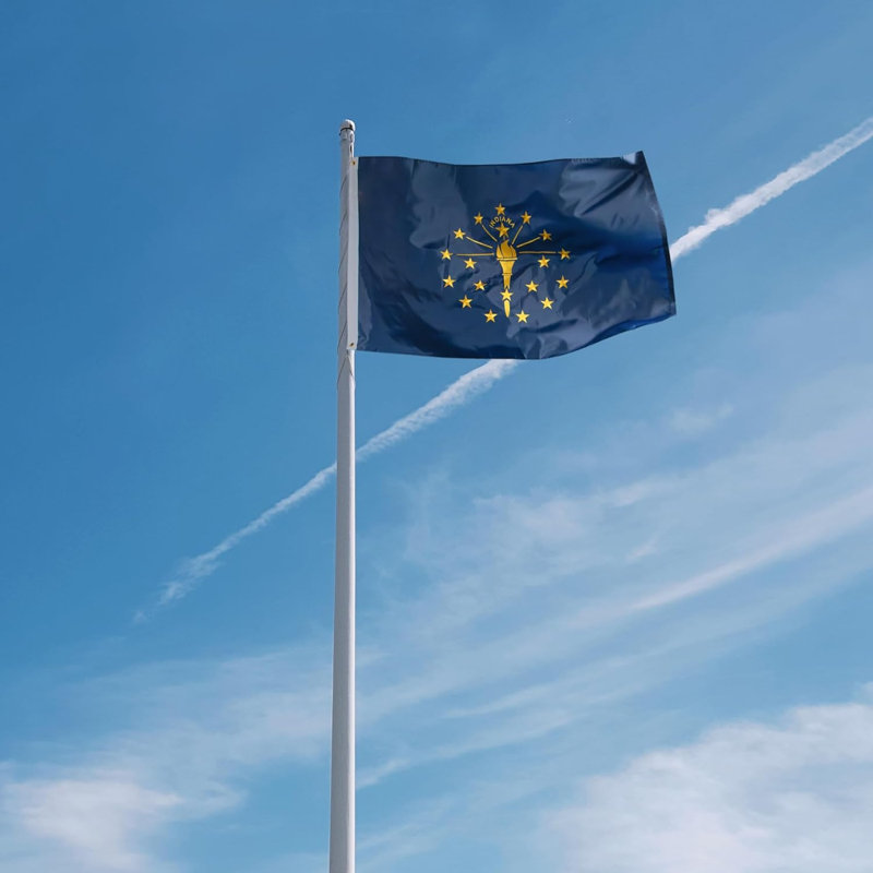 Drapeau de l'État de l'Indiana brodé Anley EverStrong Series - l 36 po x H 60 po 