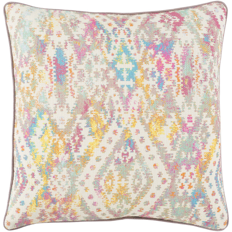 Roxanne Cotton Pillow Cover, 20" H x 20" W, Cream