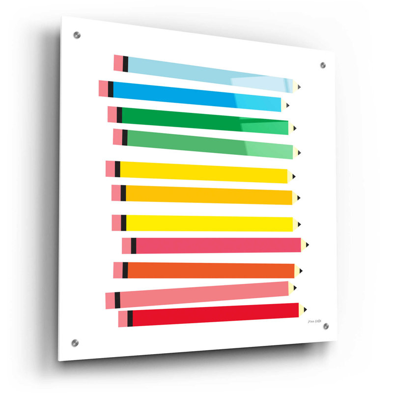 Crayons de couleur par Ann Kelle - impression sans cadre, H 24 po x l 24 po x P 0,2 po