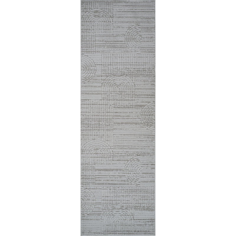Tapis gris avec tapis, Tapis de couloir 2 pi 3 po x 8 pi