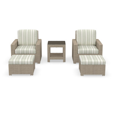 Outdoor Patio Lounge Chair With Ottomans And Sunbrella Cushions by Birch Lane