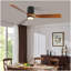 Ventilateur de plafond encastré noir mat intérieur / extérieur 60 po à DEL avec pales en bois, télécommande CC 6 vitesses