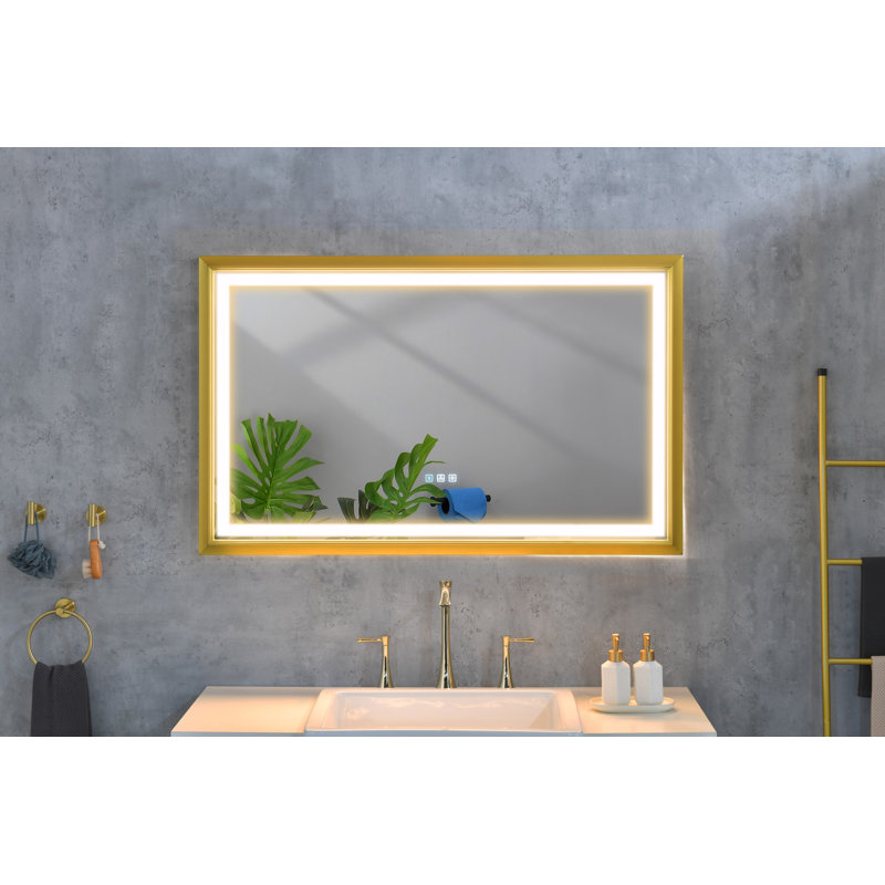Miroir de salle de bain mural à DEL à intensité variable