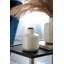 D5.9X7.9 "Vase rond blanc / or