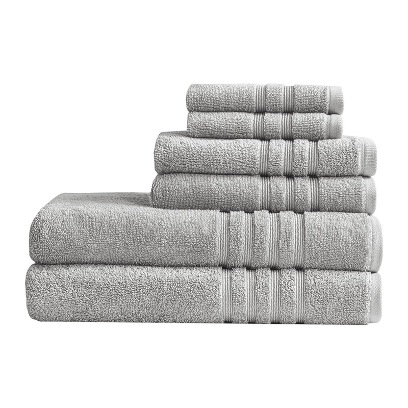 Sustainable Antimicrobial Bath Towel 6 Piece Set, Gray