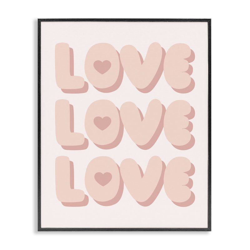  «Love with Hearts», estampe numérique encadrée par Daphne Polselli, Giclée encadrée noir minuit, H 30 po x l 24 po