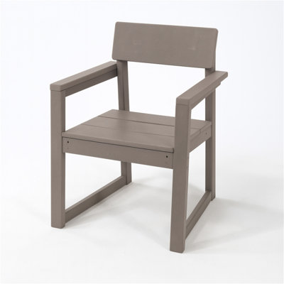 Fauteuils d'extérieur et de jardin en PEHD couleur bois antique avec dossier