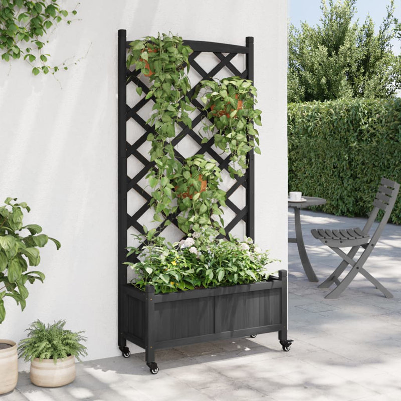 Planter Box, 157.5cm H x 75cm W x 35cm D, Black