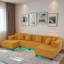 Canapé modulaire moderne en forme de U avec bande lumineuse à DEL RVB et 6 coussins-217716691