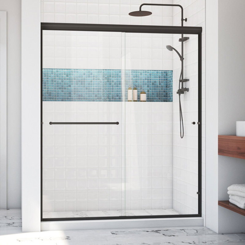  DreamLine Alliance Pro LT 56 - 60 inch W x 70 3/8 inch H Semi-Frameless Bypass Shower Door in Oil Rubbed Bronze, Clear, 60"