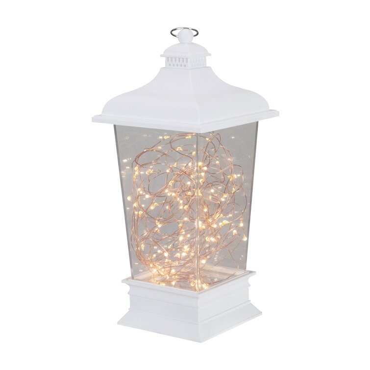 Northlight 12.4-Inch LED Battery Operated Lantern White Flickering