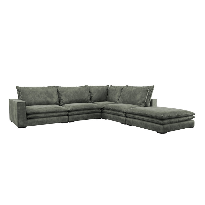 Aaron Grand Left Corner Sofa, Dark Green, Right Hand Facing
