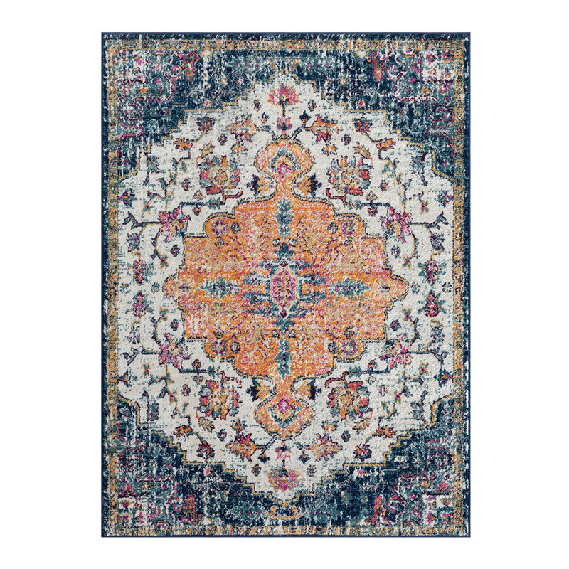 Boho Medallion Woven Area Rug